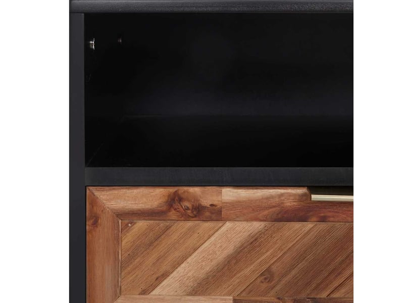  Meuble tv - banc tv - meuble de rangement 100x35x45 cm bois d'acacia massif et mdf  - Conforama E