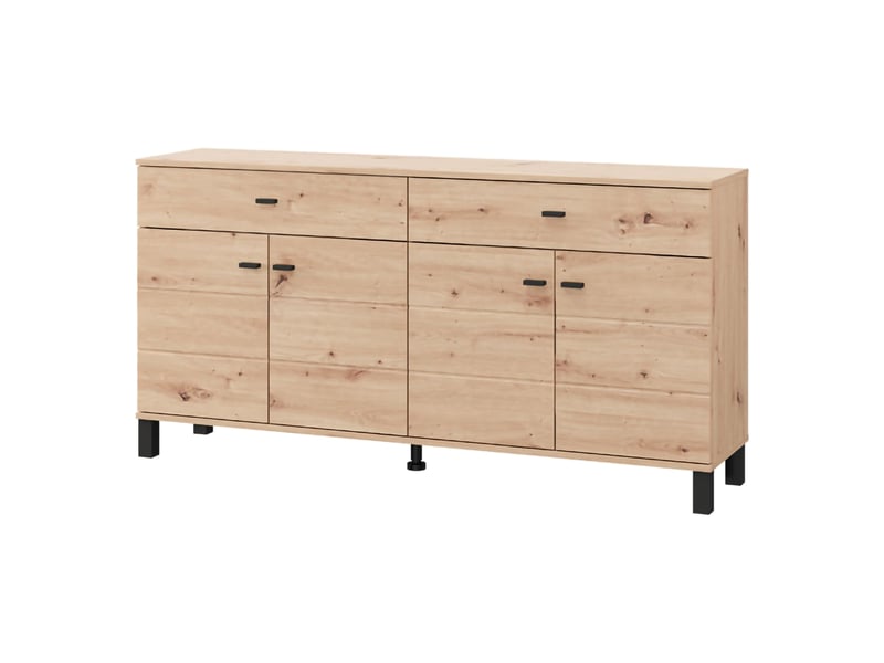  Buffet barich, meuble 2 tiroirs, 154x35x78h cm chêne nœuds marron Barich - Conforama A