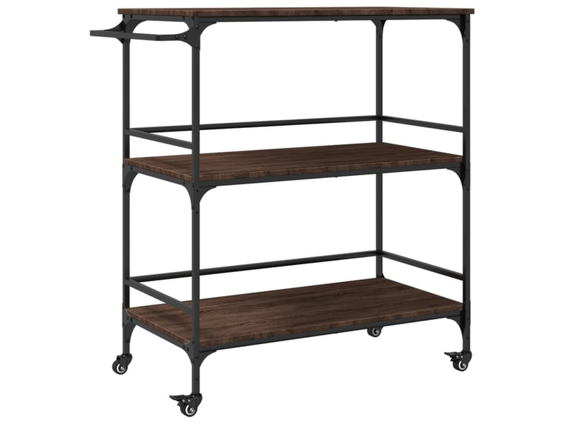 Chariot cuisine chêne marron 100,5x50x105 cm bois d'ingénierie - Conforama A