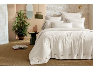 Housse de couette 240 x 220 cm percale de coton 120 fils unie perrine blanc