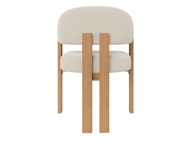  Lot de 4 chaises de salle à manger 49x47x78cm, beige et naturel, garnissage épais, meuble de cuisine, effet bois, métal  - Conforama E