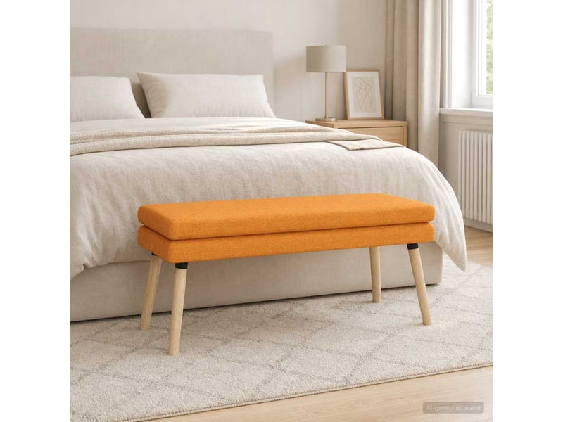 Banc d'entrée, banc à double couche jaune foncé 110x40x47 cm tissu  - Conforama D