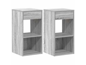 Lot de 2 tables de chevet - cabinet de chevet - table de nuit avec tiroir sonoma gris 35x34x66,5 cm