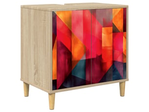 Armoire de salle de bain, meuble de rangement heesch sonoma 60x40x60 cm