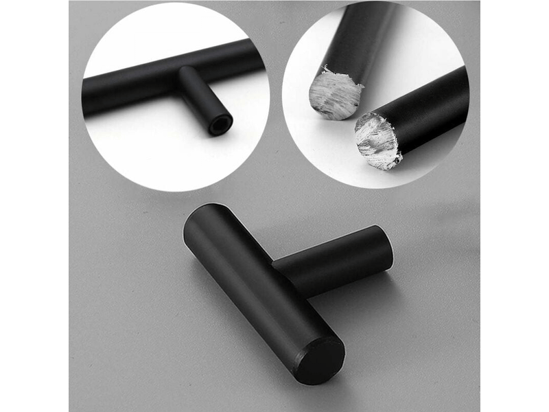  Lot de 20 poignées pour meubles de cuisine en acier inoxydable en forme de t, barre noire, poignées pour tiroirs et armoires avec vis  - Conforama D