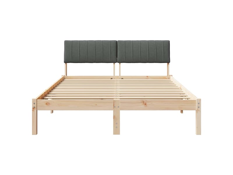  Lit double- lit adulte -  cadre de lit avec tête de lit marron et gris foncé 135 x 190 cm  - Conforama D
