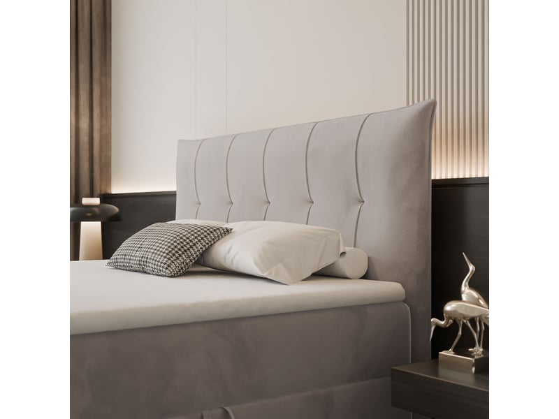  Lit coffre chester - 180x200 cm - avec matelas et surmatelas - velours dense - gris clair CHESTER - Conforama D