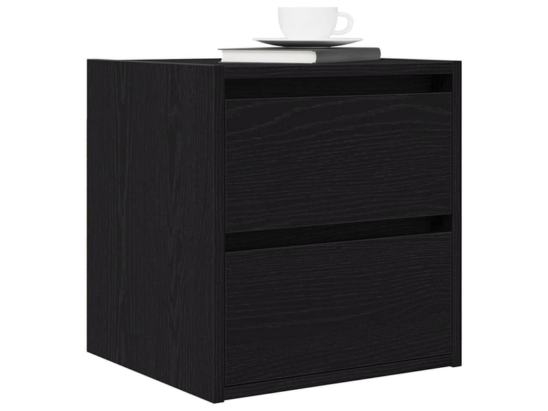  Table de chevet - cabinet de chevet - table de nuit murale chêne noir 38x34x40 cm  - Conforama C