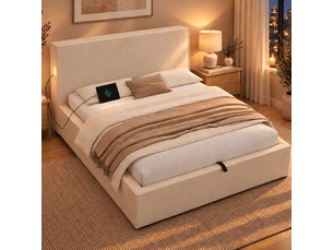 Lit coffre 120x200cm MODERNLUXE   coloris beige