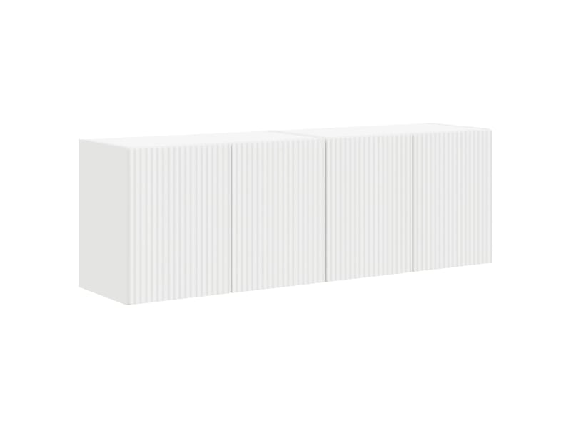 Meuble tv - banc tv - meuble de rangement mural 2 pcs blanc bois d'ingénierie  - Conforama A
