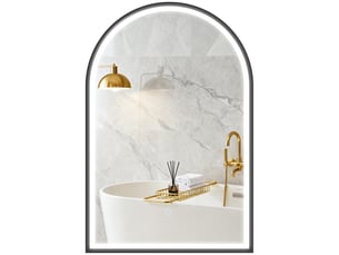 Miroir de salle de bain led arqué anti-buée tactile noir 60 x 4 x 90 cm