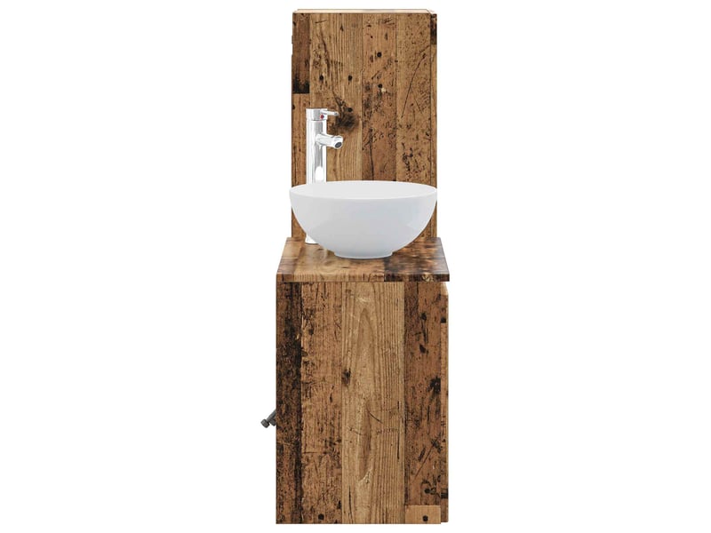  Ensemble de mobilier de salle de bain 2 pcs bois ancien shl937  - Conforama D