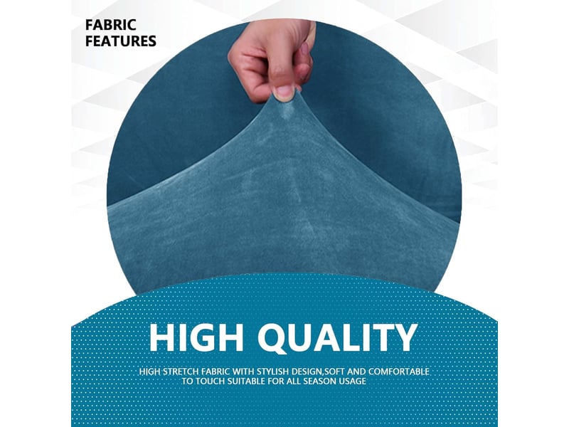  Housse de canapé en velours 2 places(139-175cm), sofa cover extensible,  bleu paon  - Conforama E