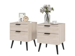 Lot de 2 tables de chevet à tiroirs 40 x 40 x 50 cm rangement optimisé stabilité scandinave contemporain en bois chêne 21_0001616