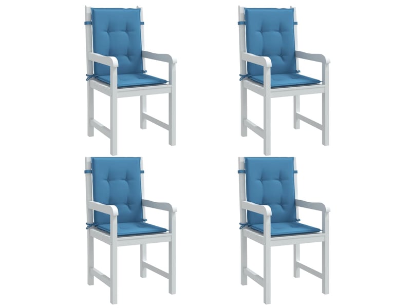  Lot de 4 coussins de chaise à dossier bas bleu mélangé tissu cf59251  - Conforama B