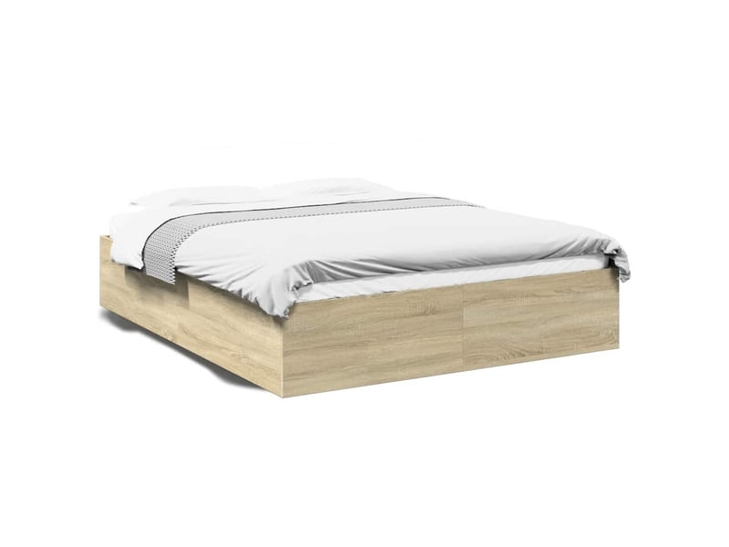  Lit double- lit adulte -  cadre de lit sans matelas chêne sonoma 150x200 cm  - Conforama A