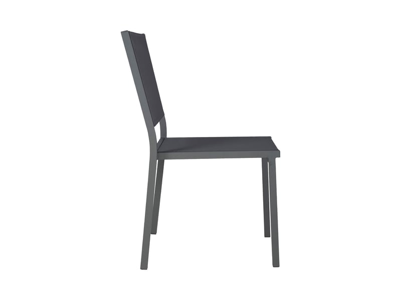  Lot de 4 chaises en alu et textilene gris  - Conforama D