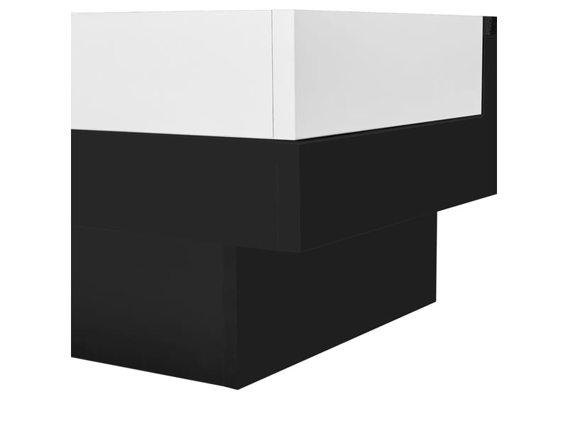  Table basse carrée 72x72x30 cm avec rangement et led, noir et blanc  - Conforama E