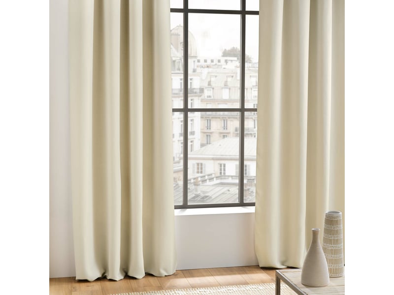  Lot de 2 rideaux à œillets grande hauteur 135 x 280 cm occultants unis occult naturel  - Conforama D