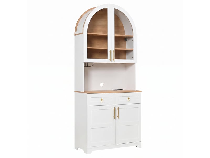 Buffet haut avec led pilotée par application 80x40x180 cm blanc - Conforama E
