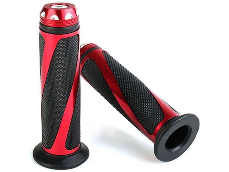  Universel poignée moto 1 paire universal 78 motorcycle caoutchouc guidon poignées (rouge)  - Conforama B