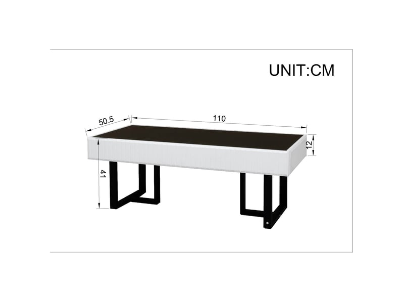  Ensemble meuble tv et table basse modenvie avec rangement noir et blanc 170 x 35 x 47 cm et 110 x 50,5 x 41 cm  - Conforama C