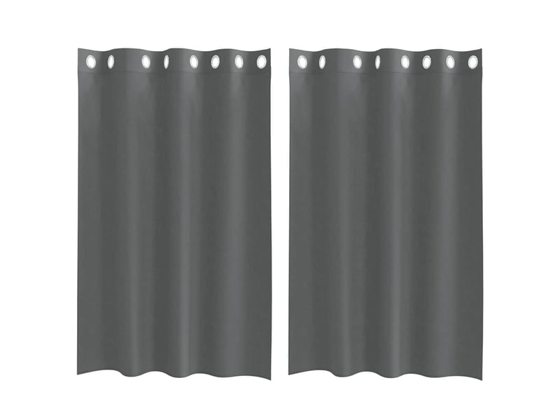  Lot de 2 rideaux en voile, voilages avec œillets gris foncé 140x175 cm cf44364  - Conforama A