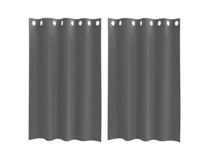 Lot de 2 rideaux en voile, voilages avec œillets gris foncé 140x175 cm cf44364