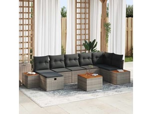Vidaxl ensemble de canapé de jardin avec coussin 8 pcs gris polyrotin