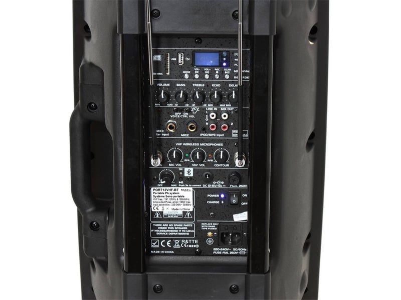  Système de sono portable 12 700w - usb-bt-rec-vox + 2 micros vhf - ibiza sound port12vhf-bt  - Conforama E