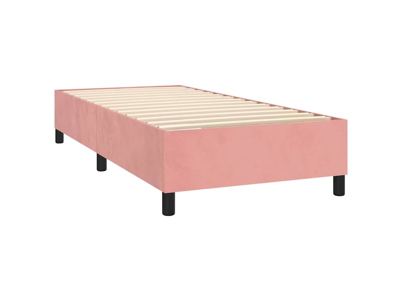  Lit simple- lit adulte -  cadre de lit à lattes rose 100x200 cm velours  - Conforama C