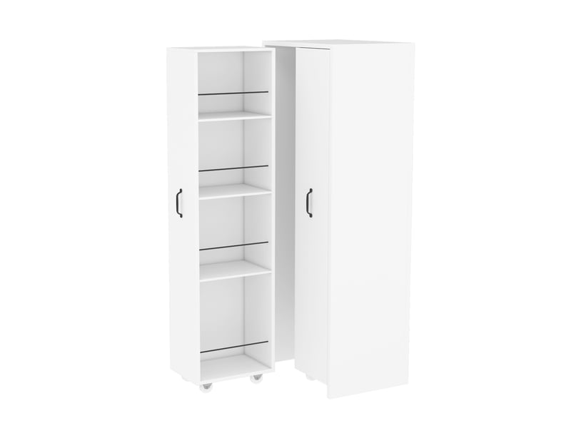  Bibliothèque extensible à roulettes 51,5 x 41 x 158 cm – blanc – 4 niveaux modulables  - Conforama D