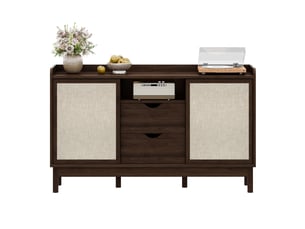 Buffet coulissant avec tiroirs 150x80 cm meuble rangement salon cuisine aggloméré naturel