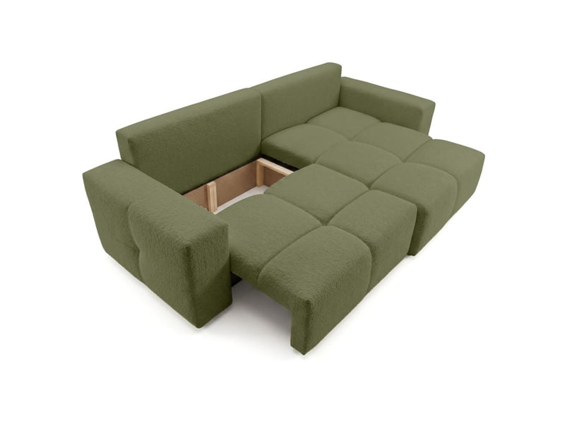 Celine - canapé d'angle convertible et réversible 4 places en bouclette - Conforama D