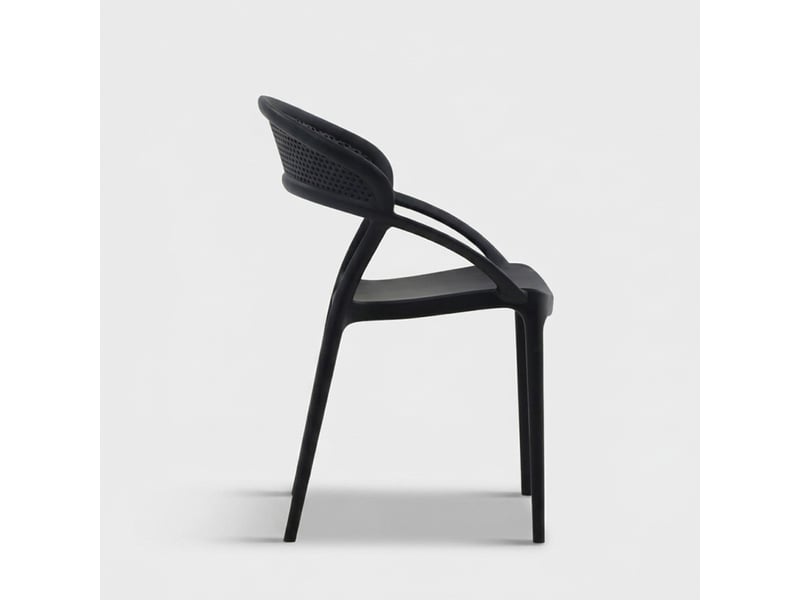  Lot de 4 chaises empilables pour intérieur et extérieur marsala - noir  - Conforama E