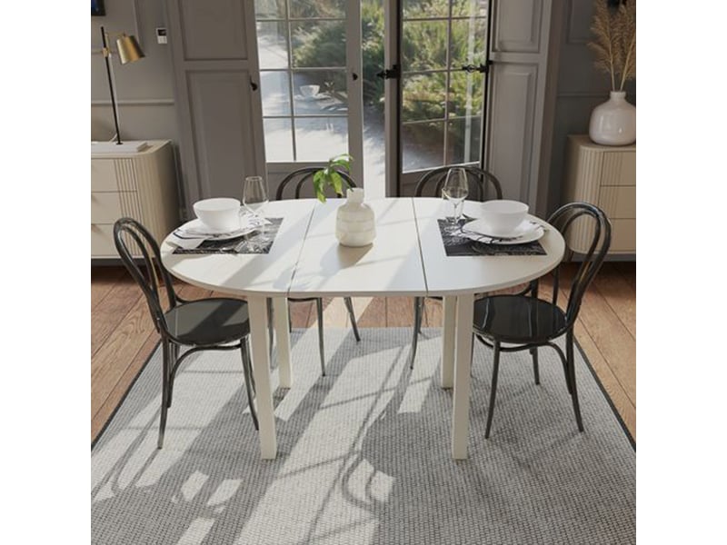  Table extensible liriteda, 6 places, 100x80x76h cm beige Liriteda - Conforama B