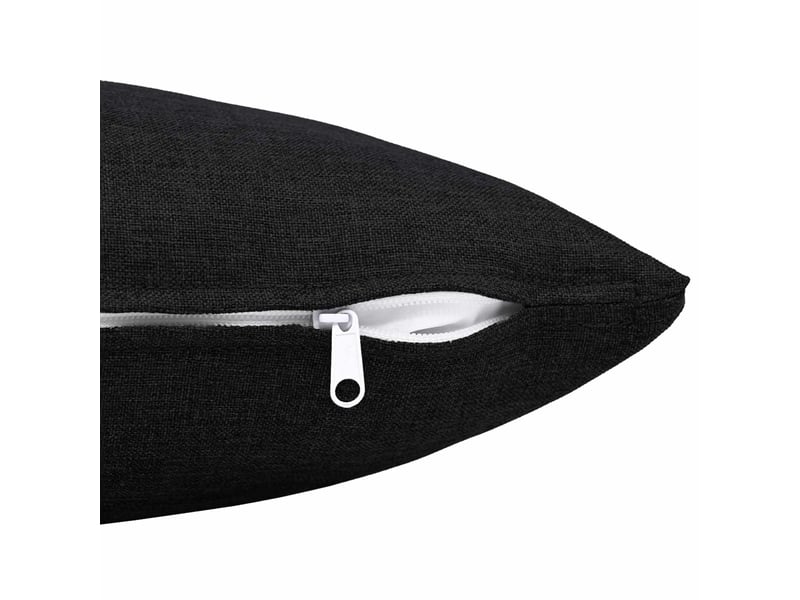  Lot de 6 coussins avec oreiller, coussins décoratifs heerlen noir tissu cf50736  - Conforama D