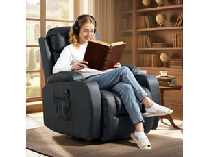Fauteuil relax manuel  <strong>PANGIVO</strong> Simili noir