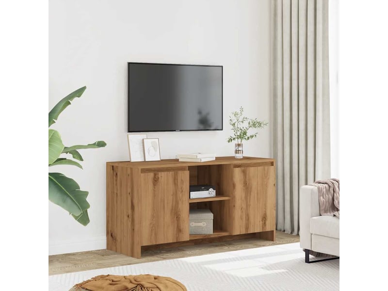  Meuble tv - banc tv - meuble de rangement chêne artisanal 102x37,5x52,5 cm bois d'ingénierie  - Conforama C