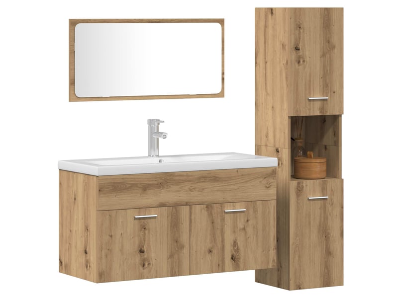 Ensemble de meubles salle de bain 3 pcs bois d'ingénierie cf63955 - Conforama C