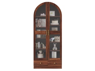 Vitrine coloris bois foncé OKMYHOME - 76 cmx180 cm