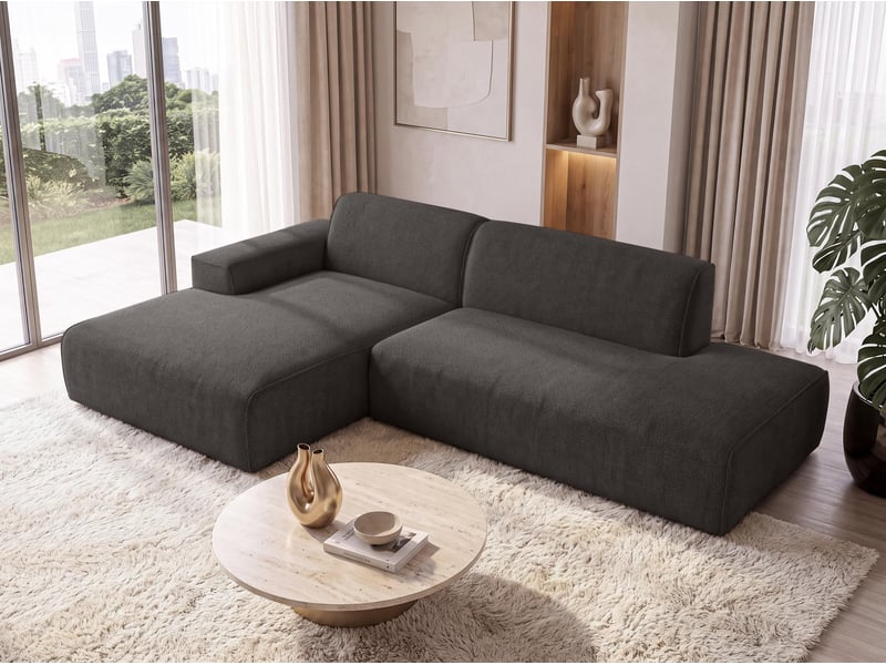 Canapé d'angle moderne didim duo, 288 cm, couleur rose, revętement en chenille g Didim Duo - Conforama D