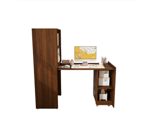 Bureau WISHDOR  126 cm coloris bois foncé