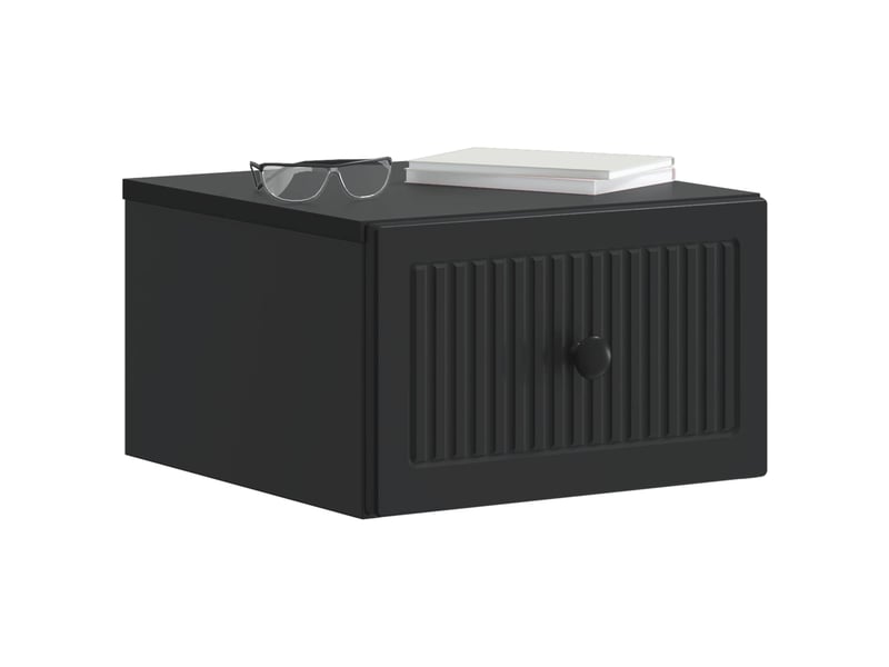  Table de chevet - cabinet de chevet - table de nuit mural 2 pièces noir 33 x 34,5 x 20 cm  - Conforama B