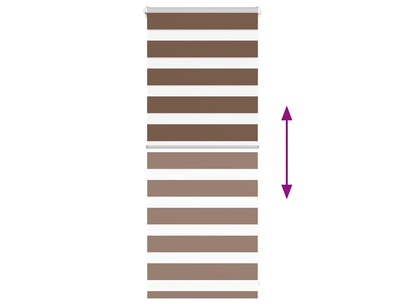 Store zèbre, store de fenêtre marron 65x100 cm largeur du tissu 60,9 cm polyester cf48719 - Conforama E