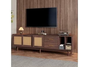 Meuble tv coloris marron 190 cm <strong>KORFEE</strong> <strong></strong>