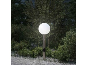 Borne lumineuse, lampadaire avec détecteur et prise 80 cm acier inoxydable ip44 shl91555