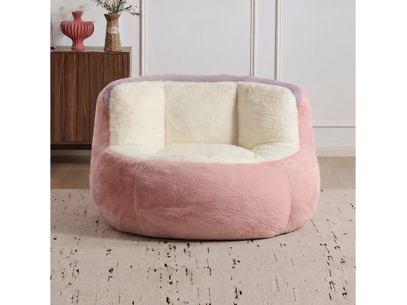  Fauteuil poire 106x110x77 cm multicolore rose blanc violet  - Conforama C