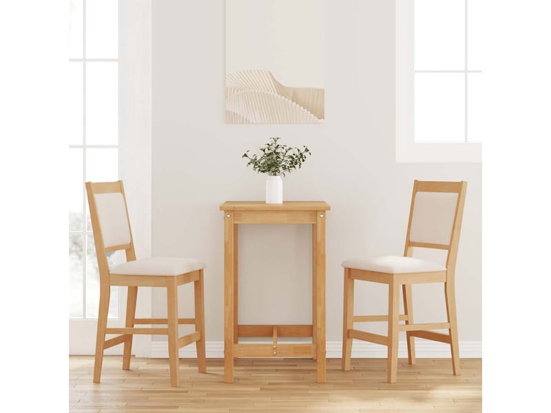  Lot de 2 tabouret de bar avec coussins en bois massif naturel et caoutchouc shl89823  - Conforama B