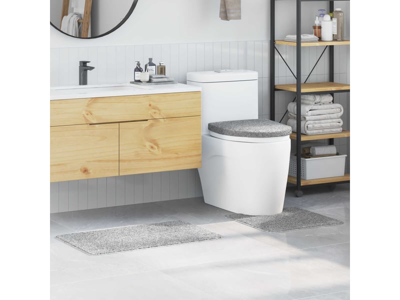  Ensemble de tapis de bain antidérapants 3 pc gris 50 x 80 cm pp cf64752  - Conforama B